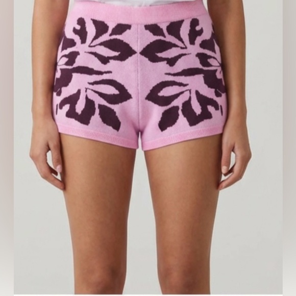🩷 NWT Free People Pink and Brown Knit Shorts - Picture 1 of 11